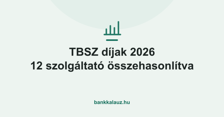 TBSZ díjak 2026 — 12 szolgáltató összehasonlítva — Bankkalauz